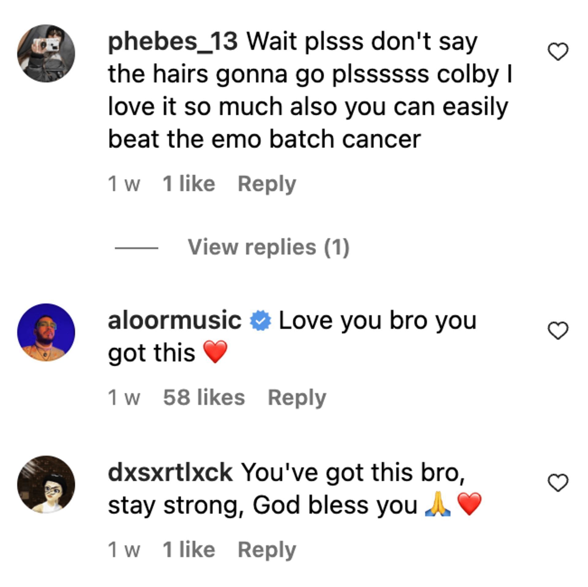 Social media users shower support as Colby Brock shares health update after cancer diagnosis. (Image via Instagram)